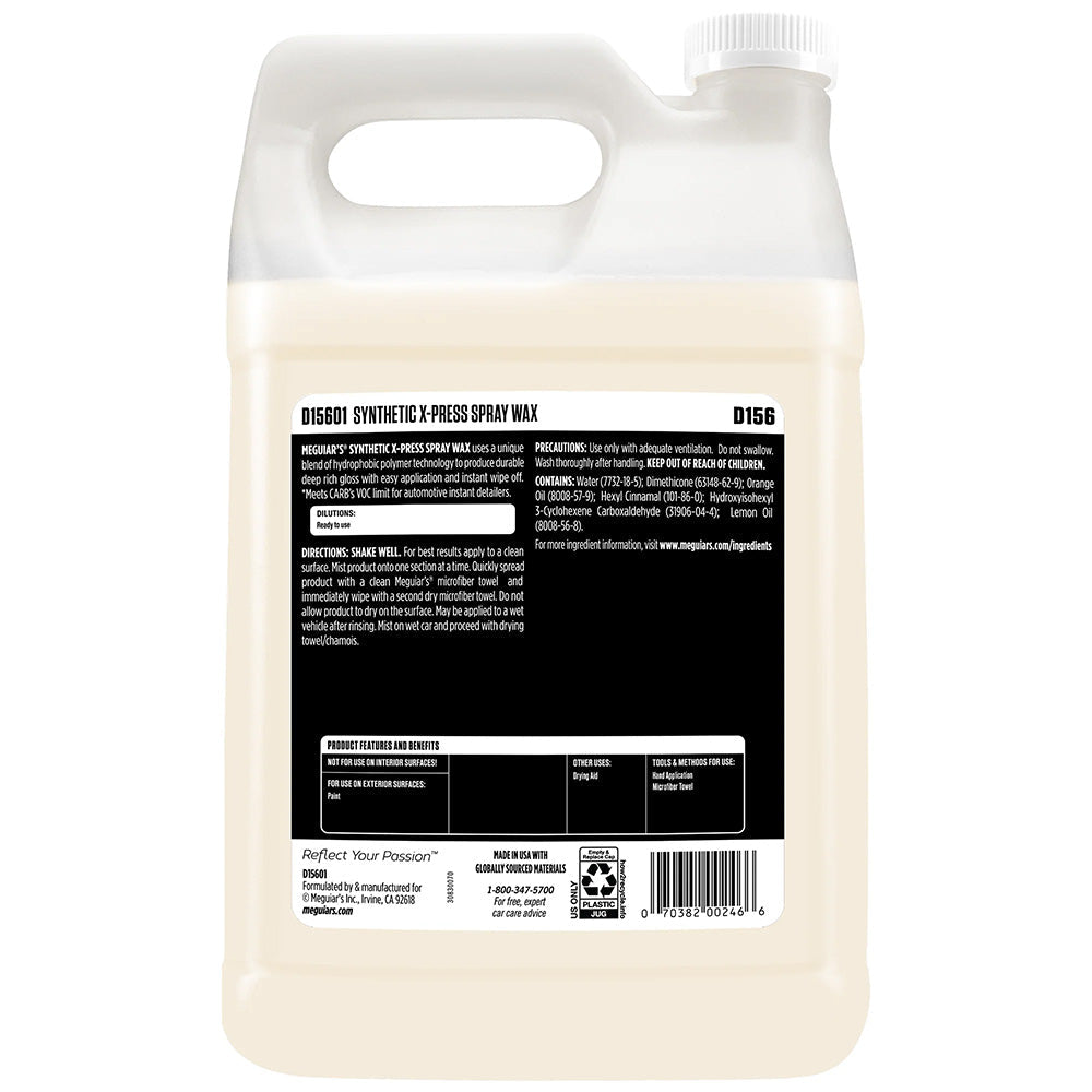 Meguiar's Synthetic X-Press Spray Wax - 1 Gallon