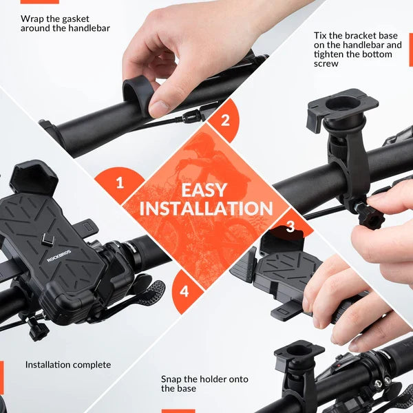 ROCKBROS Bike Phone Holder Mount Clamp 360 Rotatable Motorcycle Mount